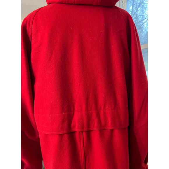 VTG women's Herman Kay wool red blend wool toggle‎ car coat 8 - Picture 7 of 12
